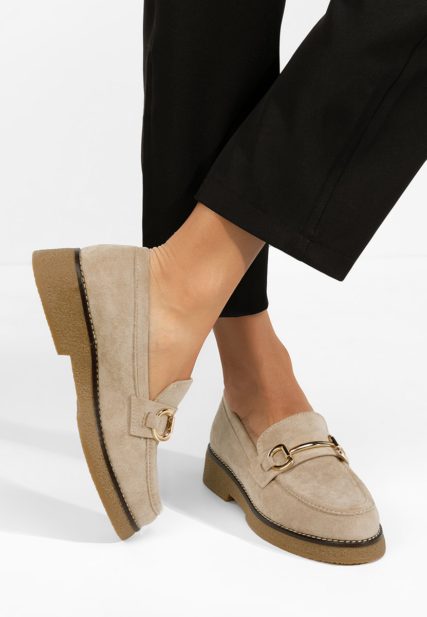 Mocassins femme beige Ylenia