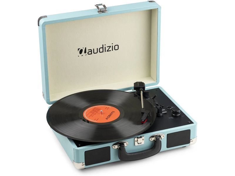 Audizio Plattenspieler mit Bluetooth RP116 Blau Stilvoller Plattenspieler im Kofferdesign