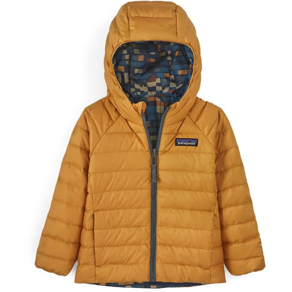 Doudoune ski PATAGONIA BABY REVERSIBLE DOWN SWEATER HOODY FITZ ROY PATCHWORK/INK BLACK