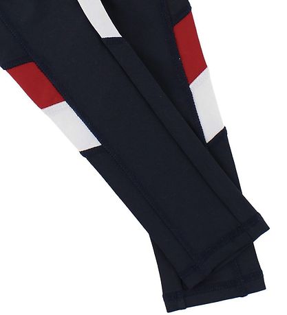 Tommy Hilfiger Leggings - Navy m. R?d/Hvid