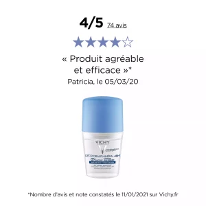 Déodorant bille minéral 48H actif anti-odeur d'origine naturelle - 50ml
