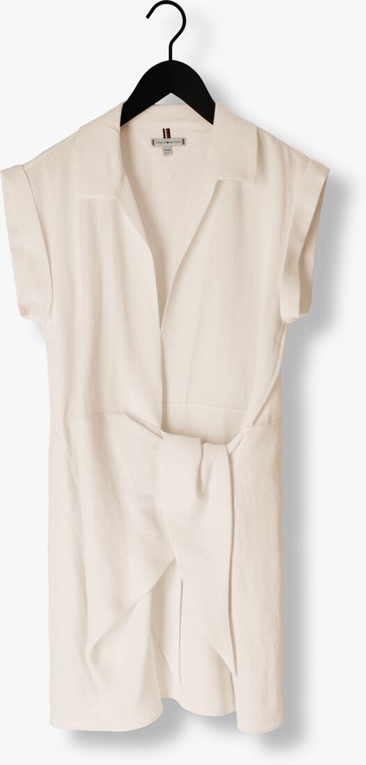TOMMY HILFIGER witte tommy hilfiger mini jurk linen sleeveless wrap dress