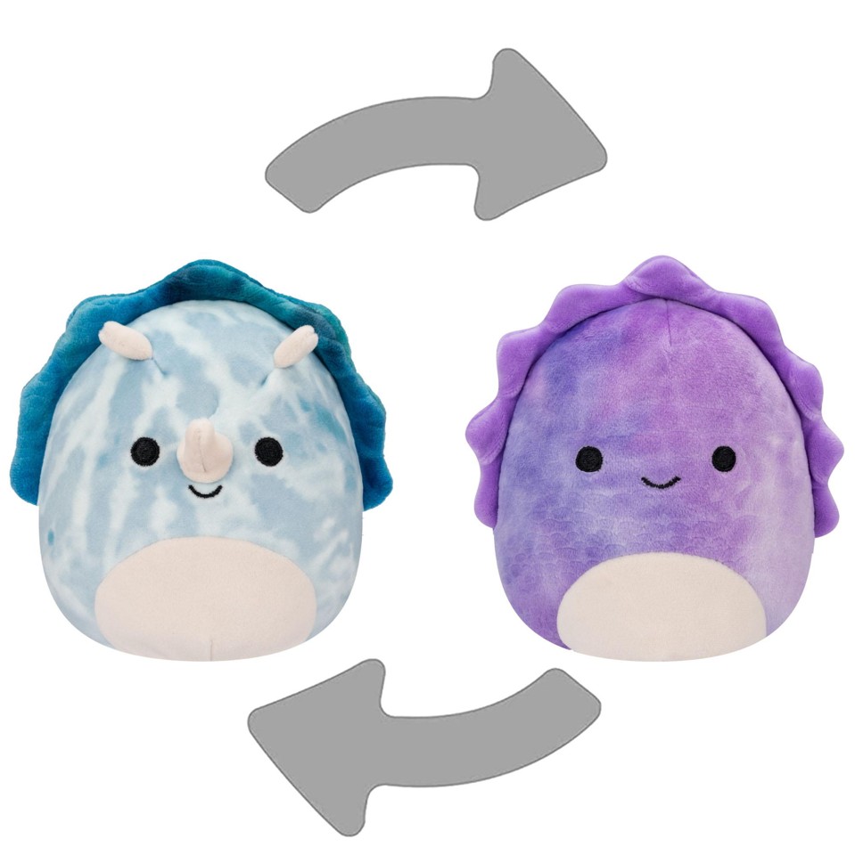 Squishmallows - Flip A Mallow 13 cm P17 - Delilah den lilla Dino/Jerome den blå Dino