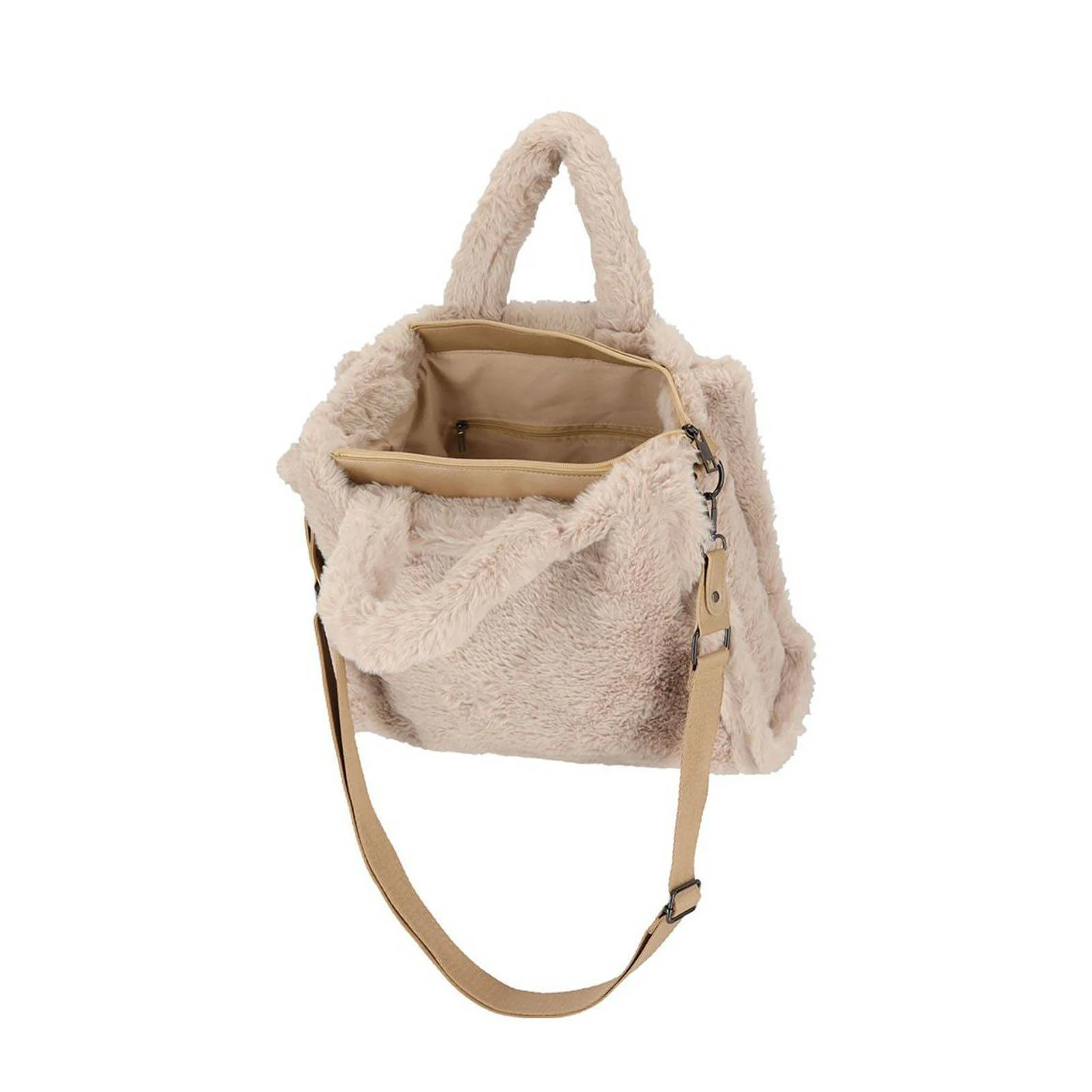 Sarlini shopper van imitatiebont beige