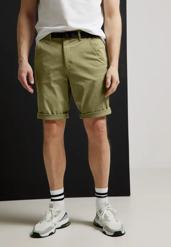 Regular Fit Chino Shorts - thyme green