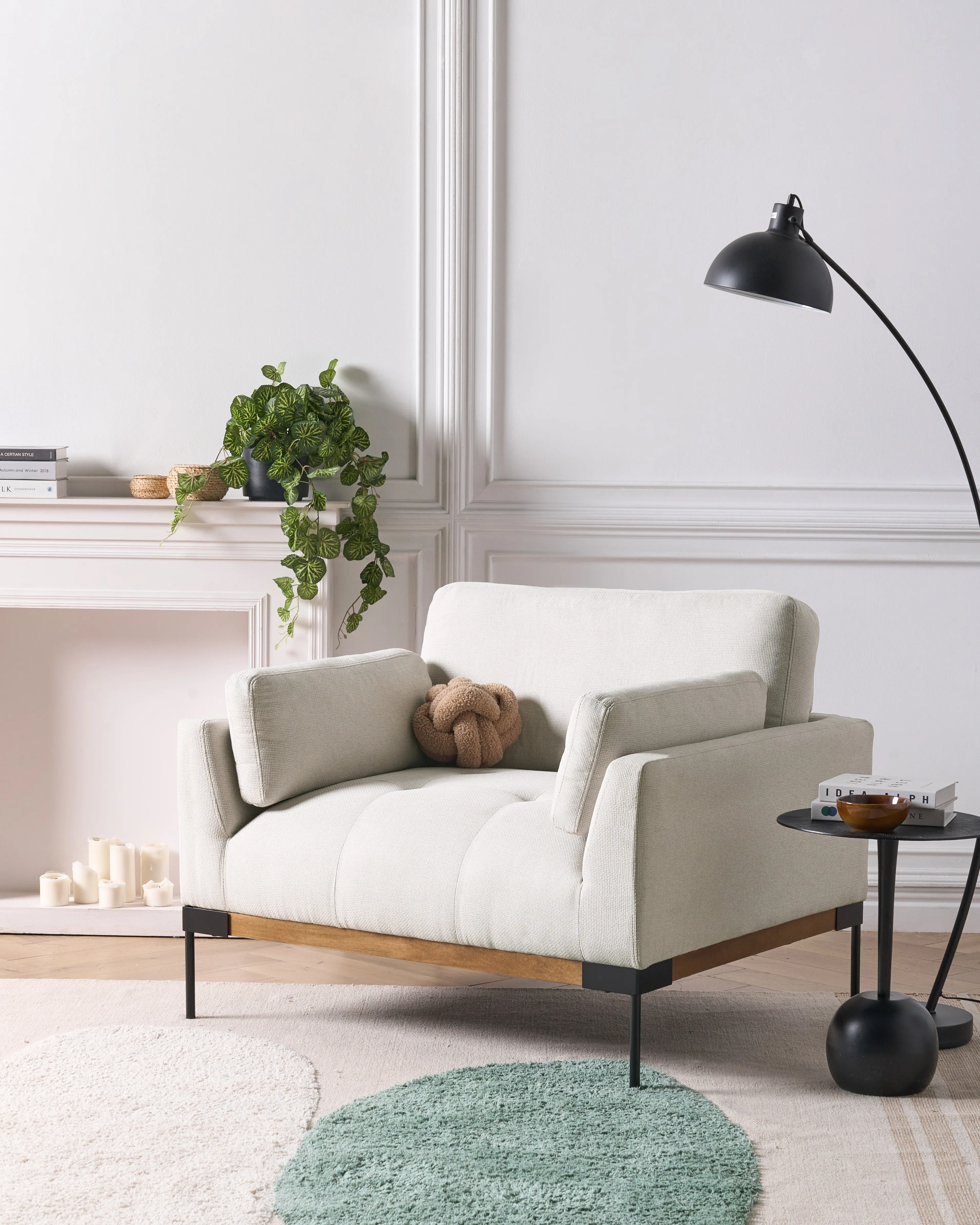 Fauteuil SKAVEN Stof Lichtbeige