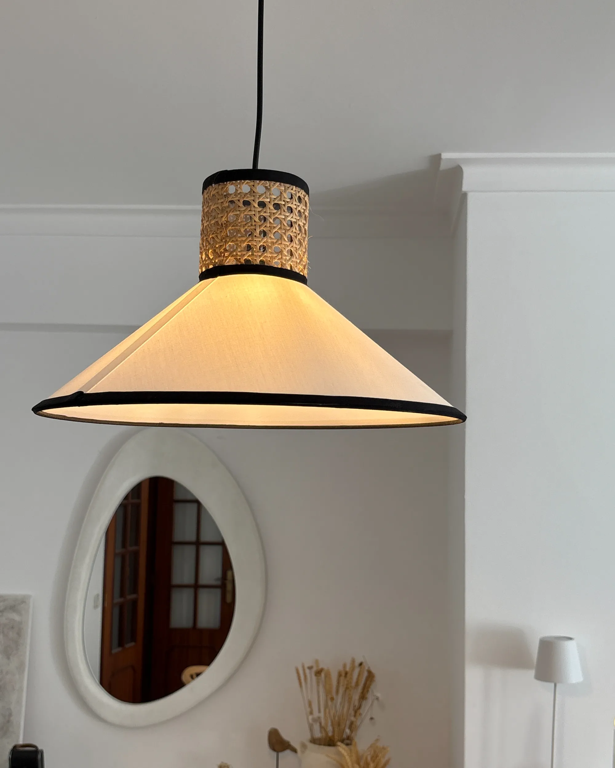 Hanglamp MANTUA Rotan Wit