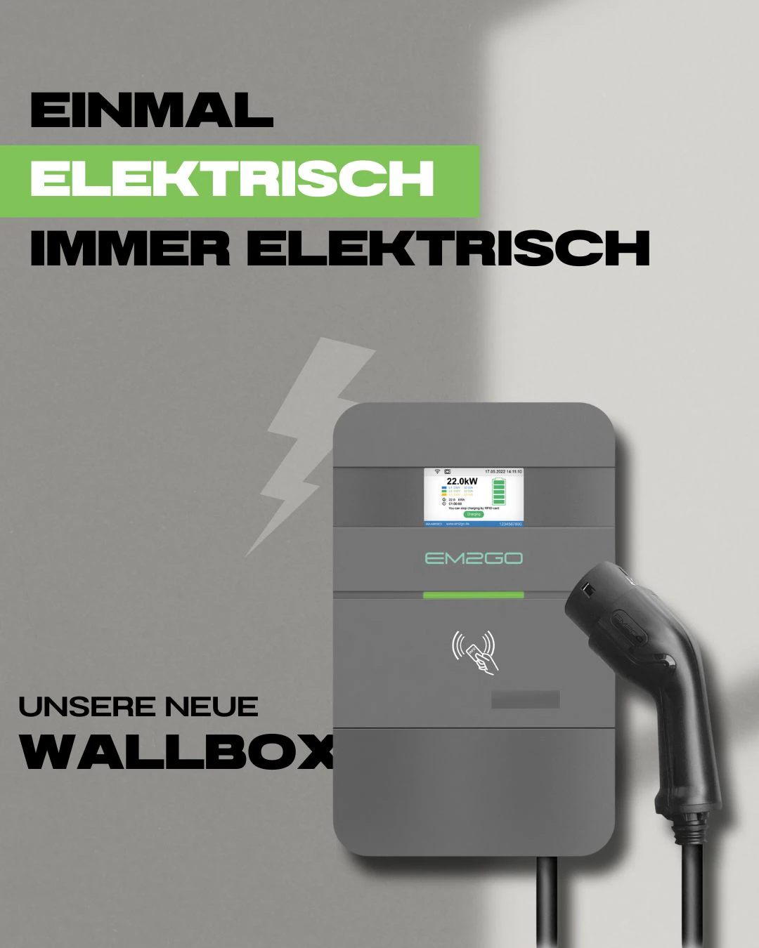EM2GO AC Wallbox Pro Power 11kW mit Energiezähler (MID)