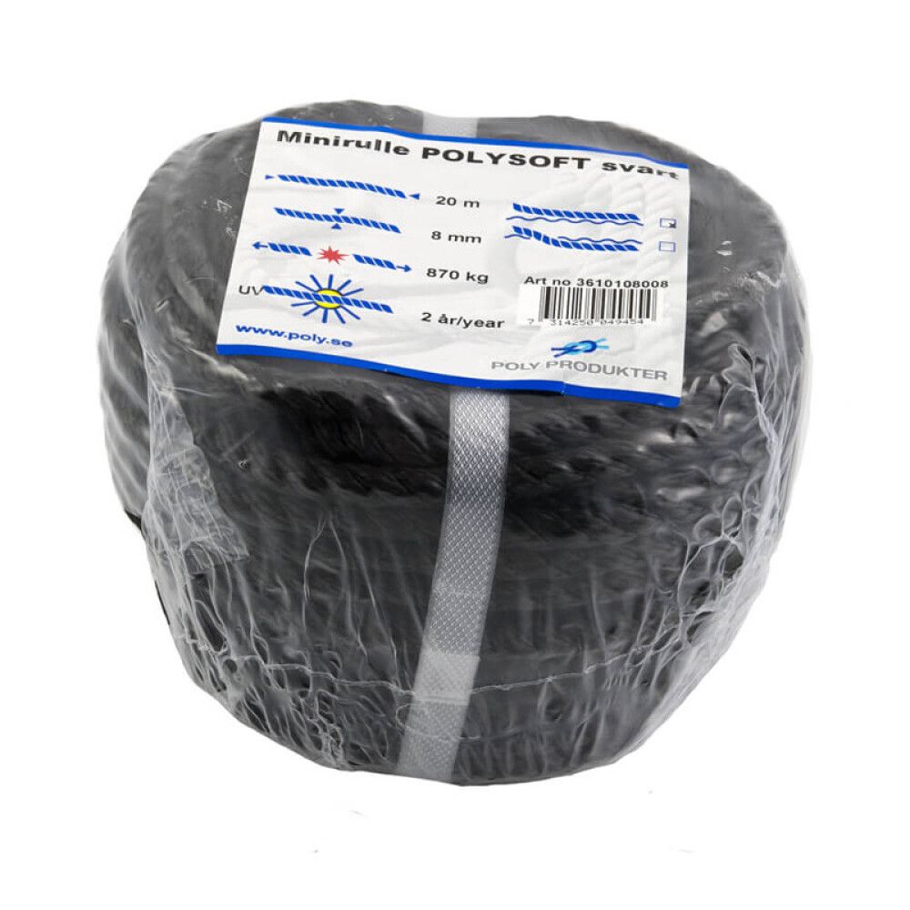 MINIRULL POLY-PRODUKTER POLYSOFT Ø8MMX20M SVART