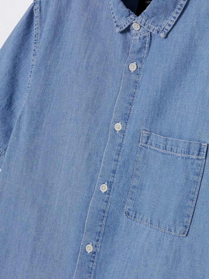 Camisa jeans de manga curta - Índigo