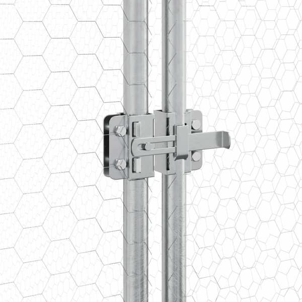 vidaXL Kyllingbur sølv 200x105x182 cm galvanisert stål