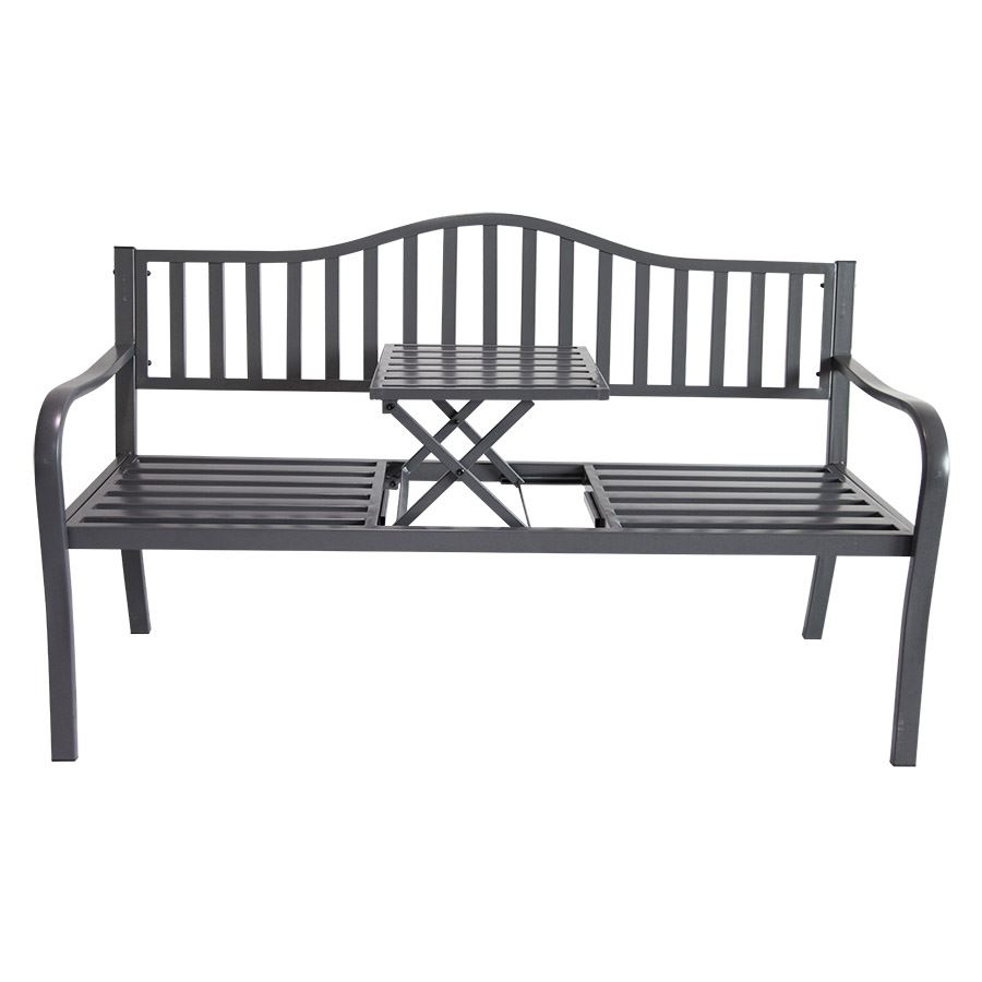 Metall-Gartenbank 2in1 mit integriertem Klapptisch