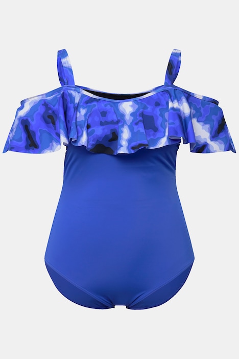 Badeanzug, Volant, Batikdruck, Softcups