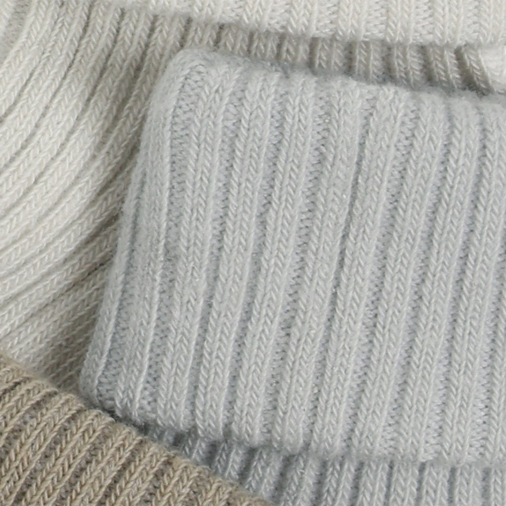 Køb Minymo Willam Gray Baby 2X2 Rib Strømpe 3-Pak