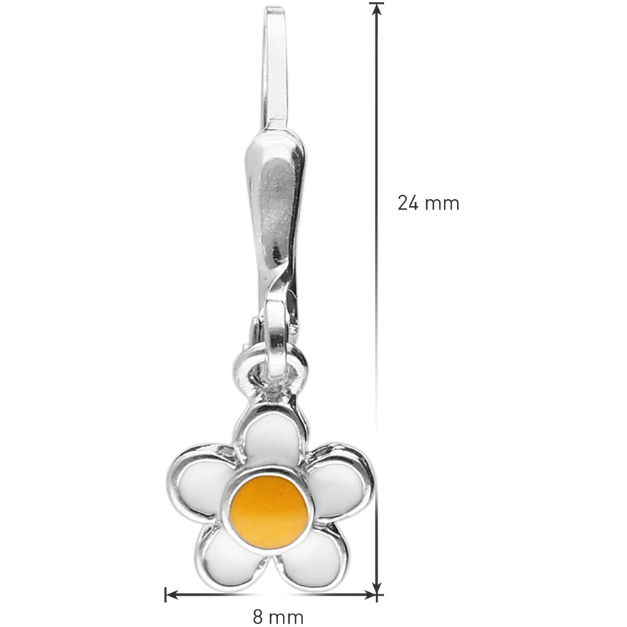 trendor Ohrringe für Mädchen Silber 925 mit Blüte Anhänger silver