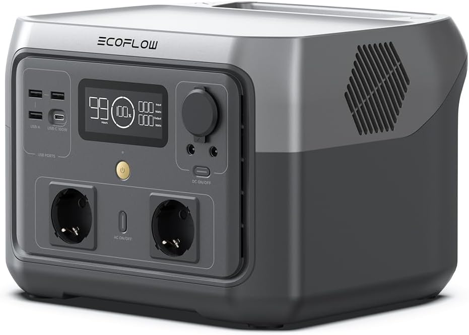 EF ECOFLOW Tragbare Powerstation RIVER 2 MAX, 512Wh Solargenerator mit LiFeP04, Schnellladung in 1 Stunde, für Camping/Wohnmobile, Kleine Verpackungsmängel, Produkt unbenutzt(Generalüberholt)