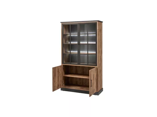 Vaisselier Lumineux 4 portes Bois Tropical - TESSA