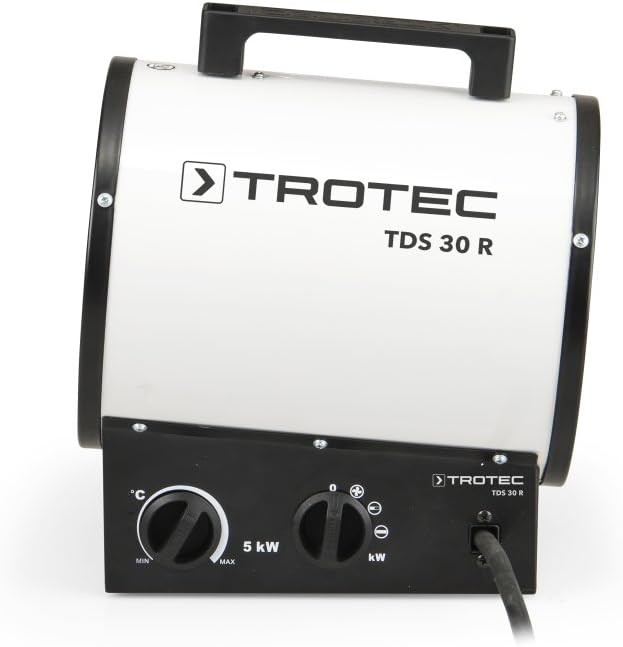 TROTEC Bauheizer TDS 30 R – Heizleistung 2,5 kW / 5 kW – Elektroheizer Luftmenge 580 m³/h – Heizlüfter für große Räume