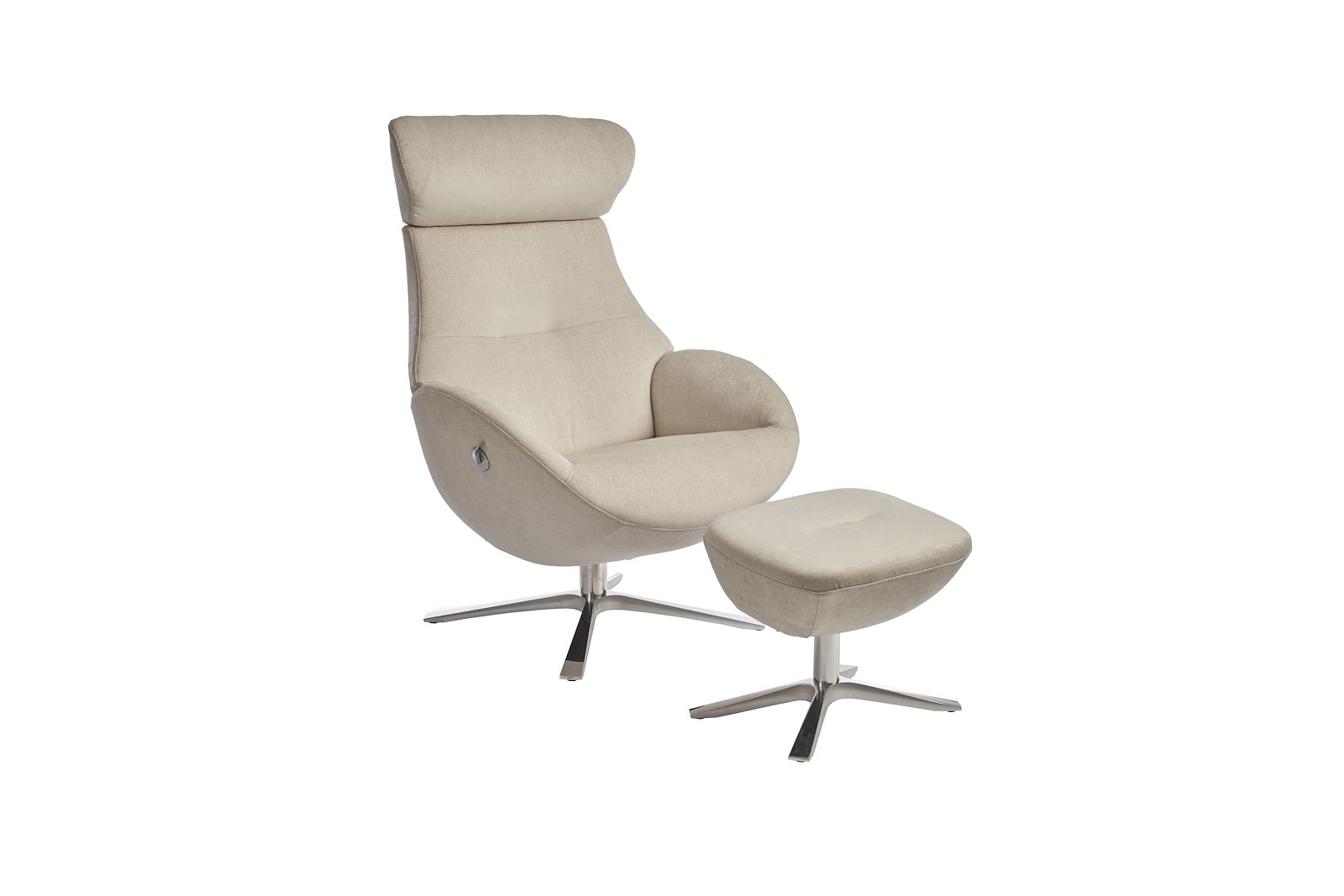 Globe Lenestol I Tekstil Evita Pearl 1373-02 med standard rygg og Quattro understell i aluminium