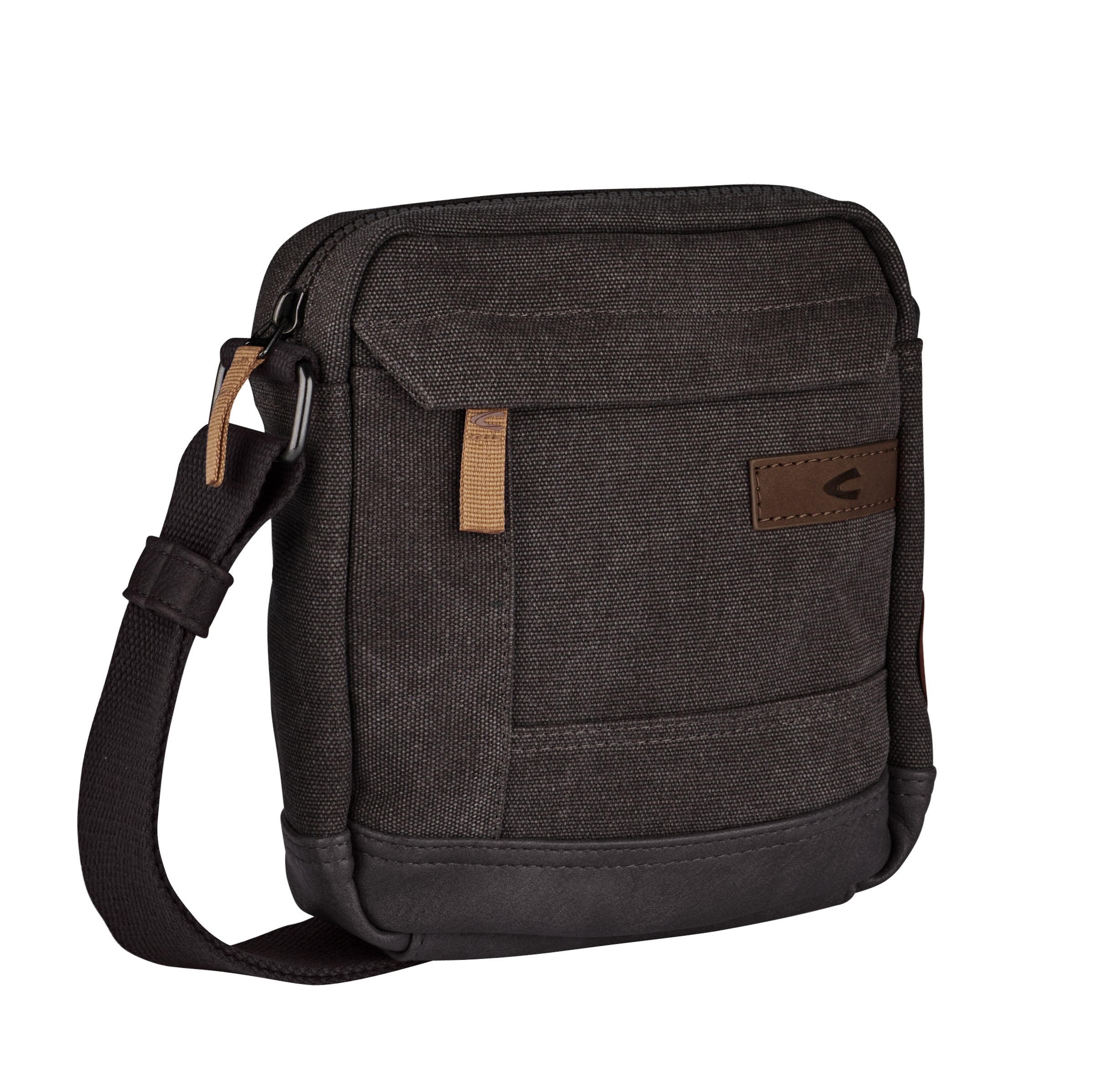 camel active Umhängetasche »Air« Canvas Modell aus weichem Lederimitat abgerundet mit Applikationen