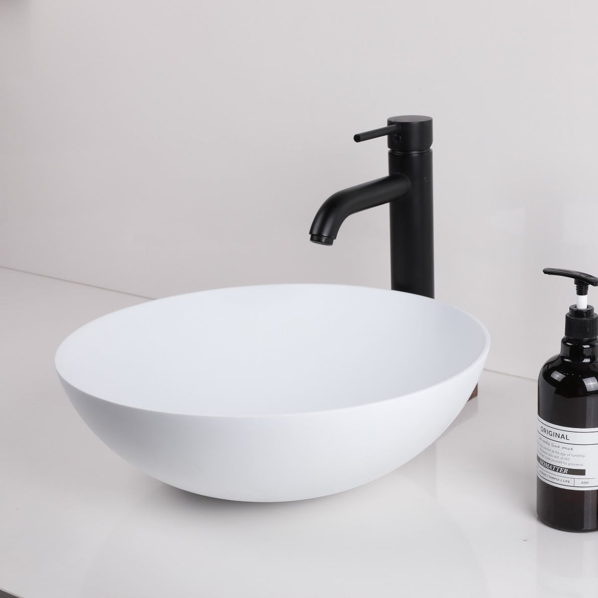 Saniclear Carpio solid surface waskom 39cm mat wit