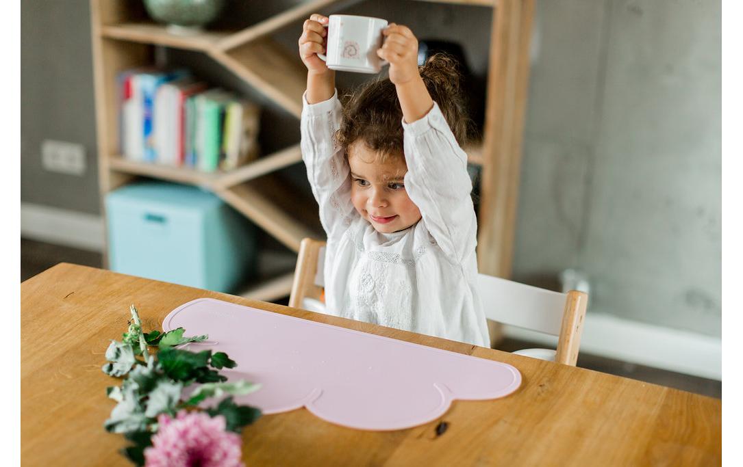 Kindertischset Platzdeckchen ZartrosaEsstischunterlage in Wolkenform
