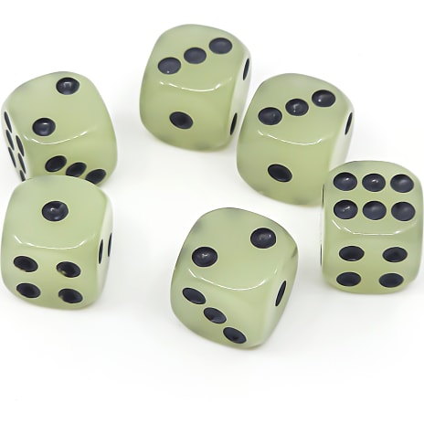 Games for fun glow in the dark 6-pak terninger
