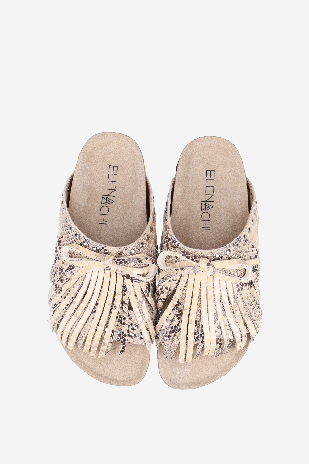 Fringed leather sandals