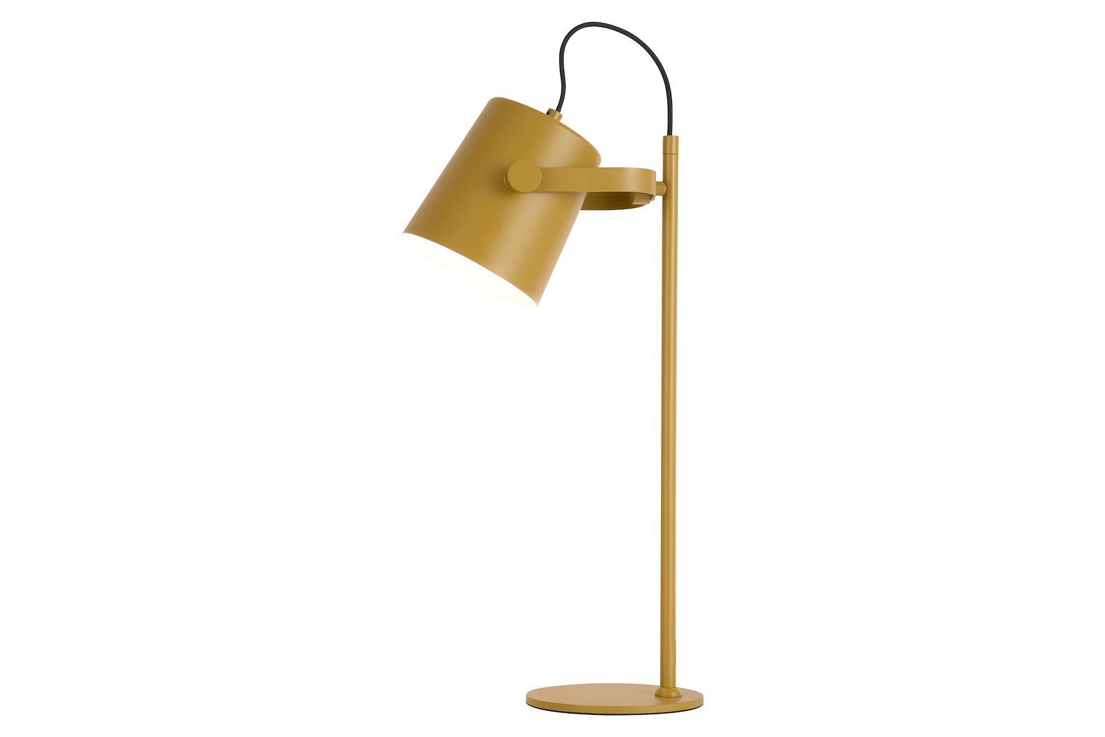 Barnsley bordlampe Gul farget med ledning og bryter E27 Max 28W