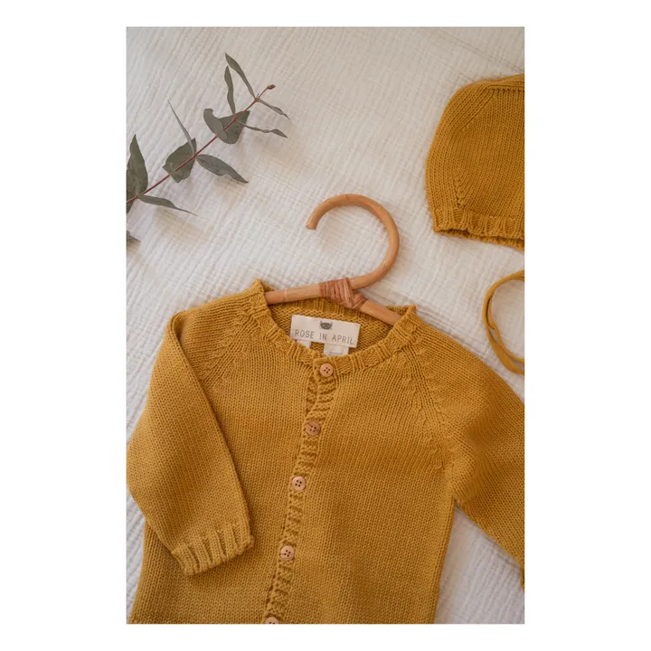 Rose in April Cardigan en tricot Gaby | Jaune moutarde