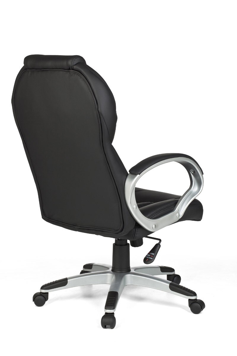 KADIMA DESIGN Chefsessel PALERMO, Lendenwirbelstütze, Wippmechanik, Nylon-Fußkreuz, schwarz/braun