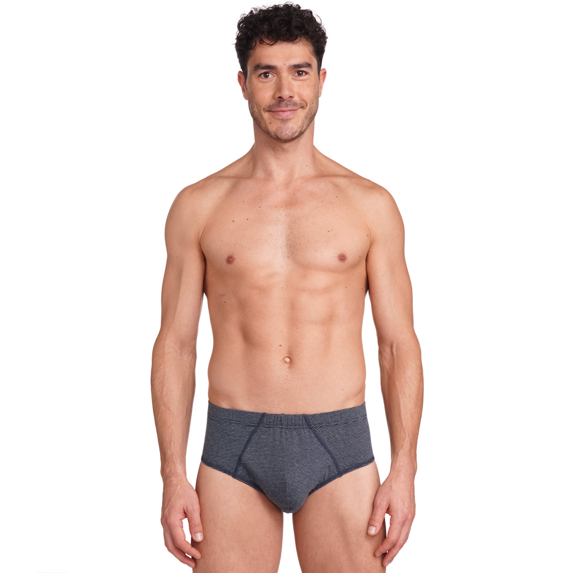 VanVaan Herren Slip fein gestreift grau
