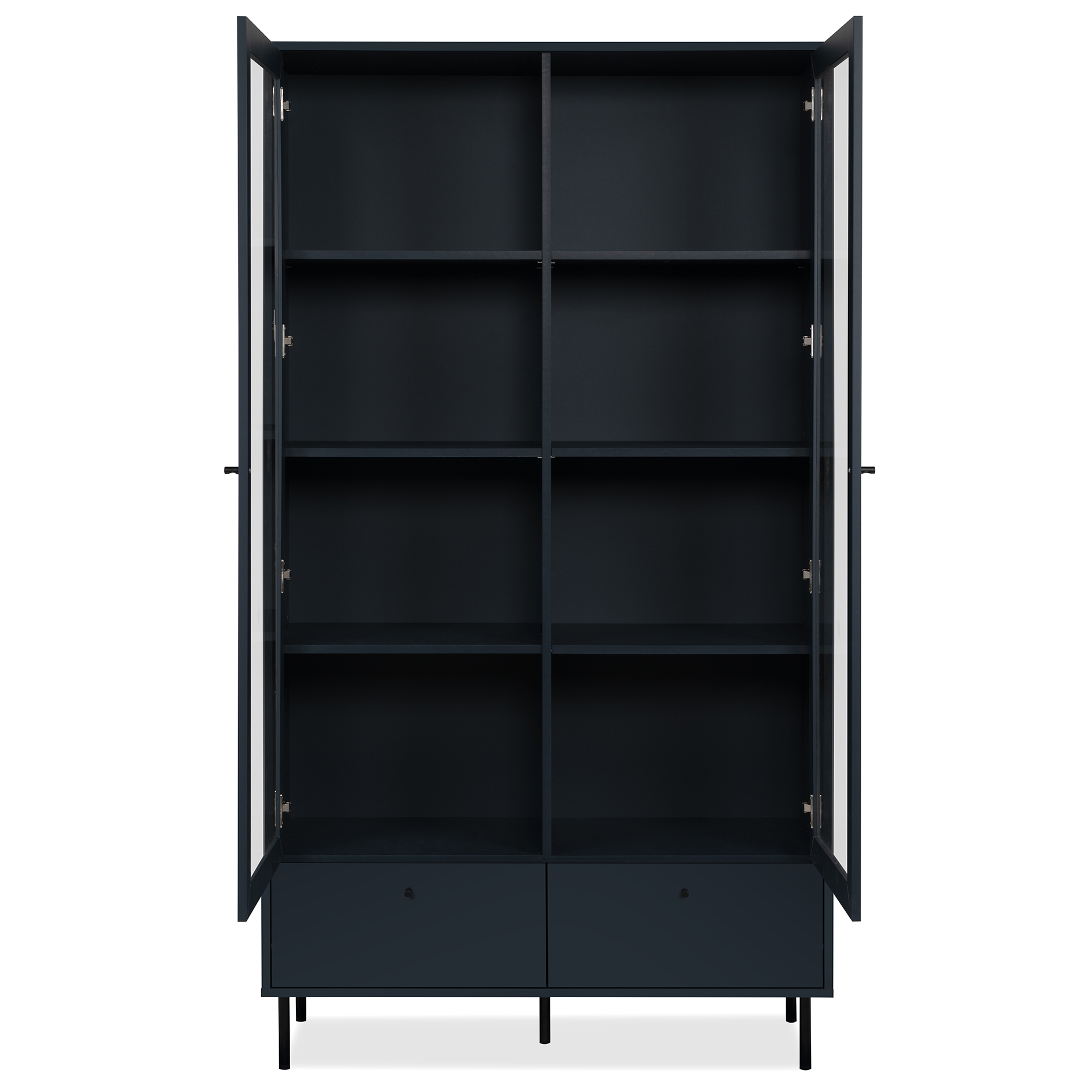 Standvitrine - navyblau - 100 cm breit
