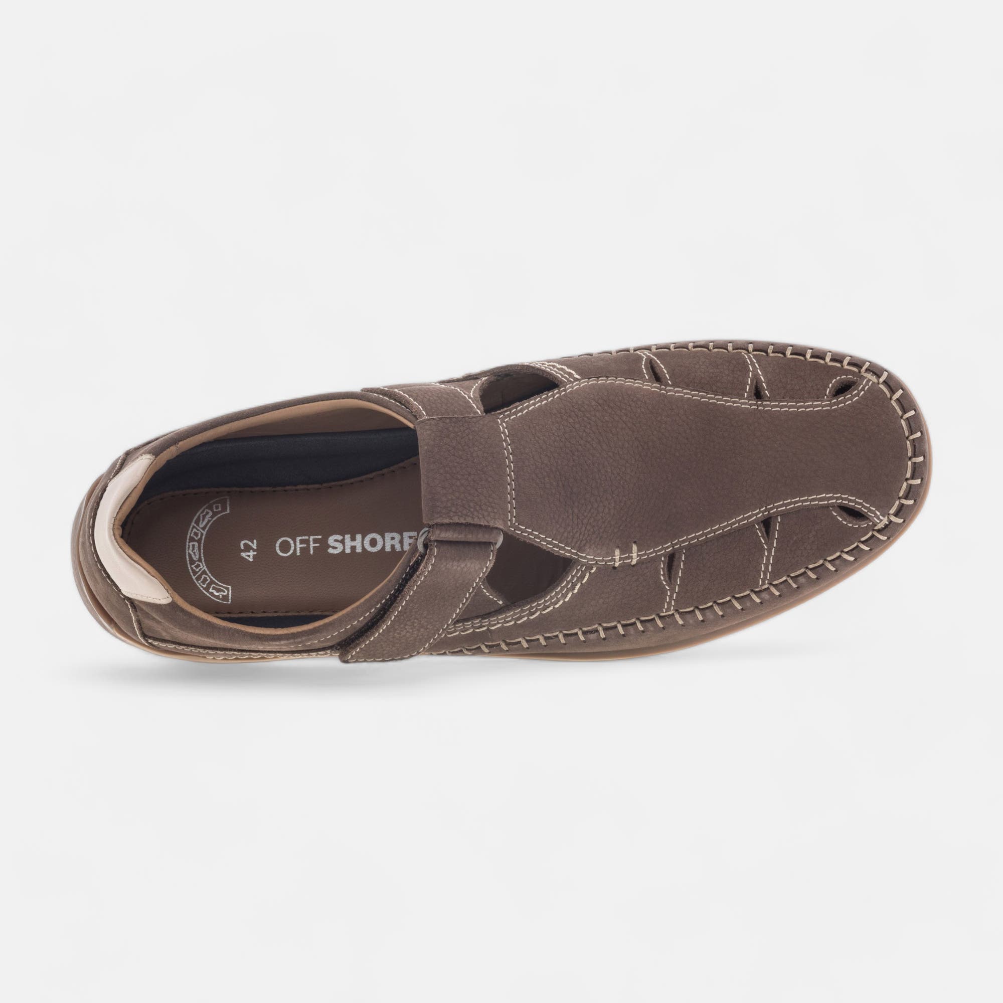 Nu-pieds confort Homme en cuir taupe