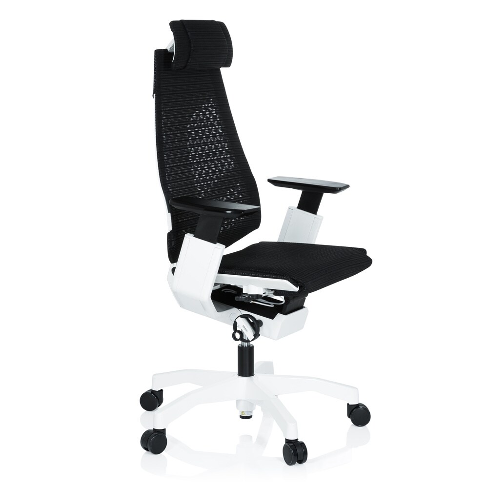 High End Bürostuhl GENIDIA PRO WHITE Netzstoff mit Armlehnen hjh OFFICE
