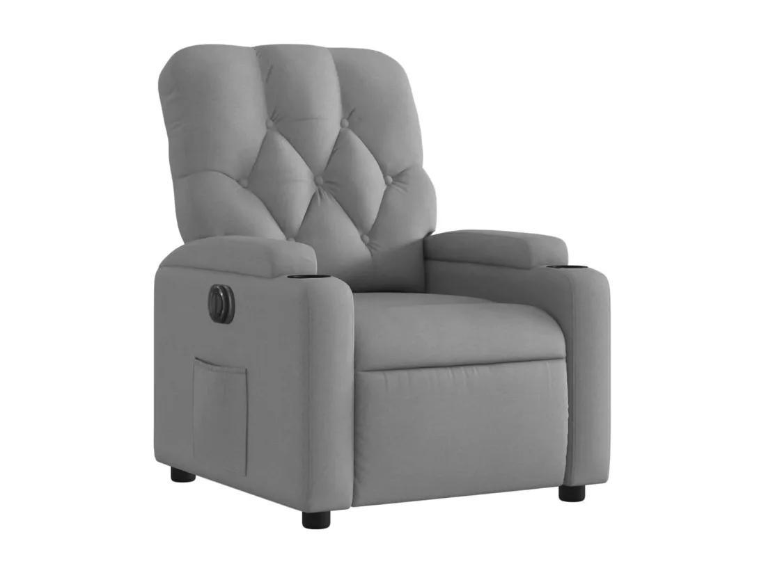 Fauteuil inclinable électrique Gris clair Tissu