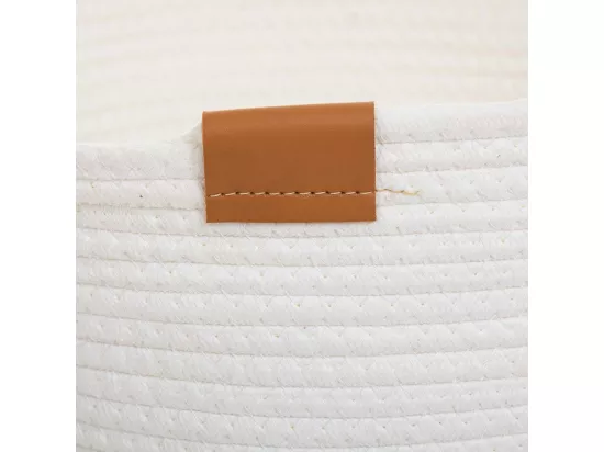 Panier en coton en blanc D32,5x13