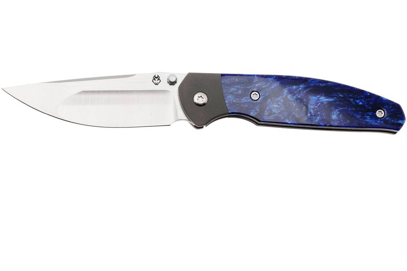 Jack Wolf Tango TANGO-01-KIR-CRYSLAKE, Satin CPM S90V, Titanium Kirinite Crystal Lake, zakmes, Chris Ortiz design