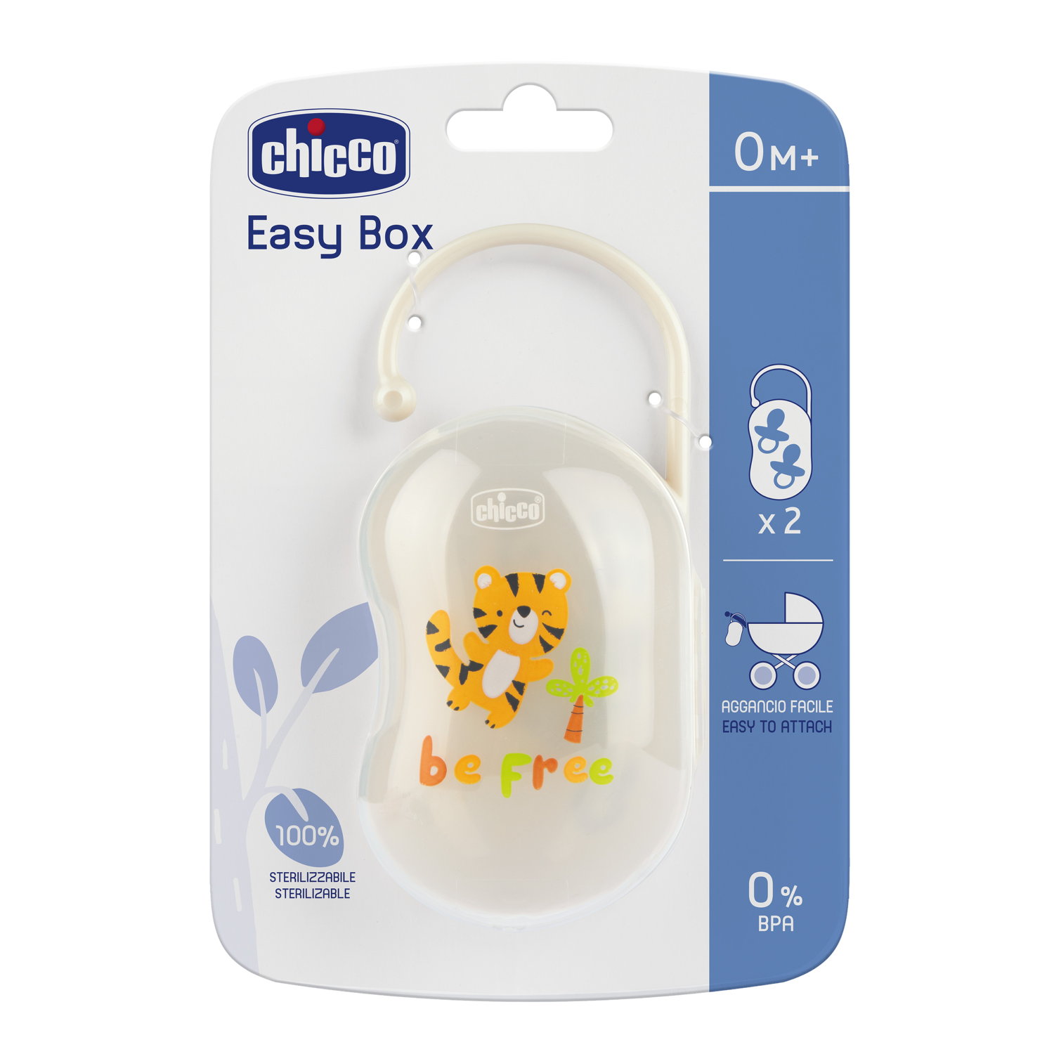 CHICCO Schnuller-Box für 2 Schnuller<br>1 Stück, Grey 0m+