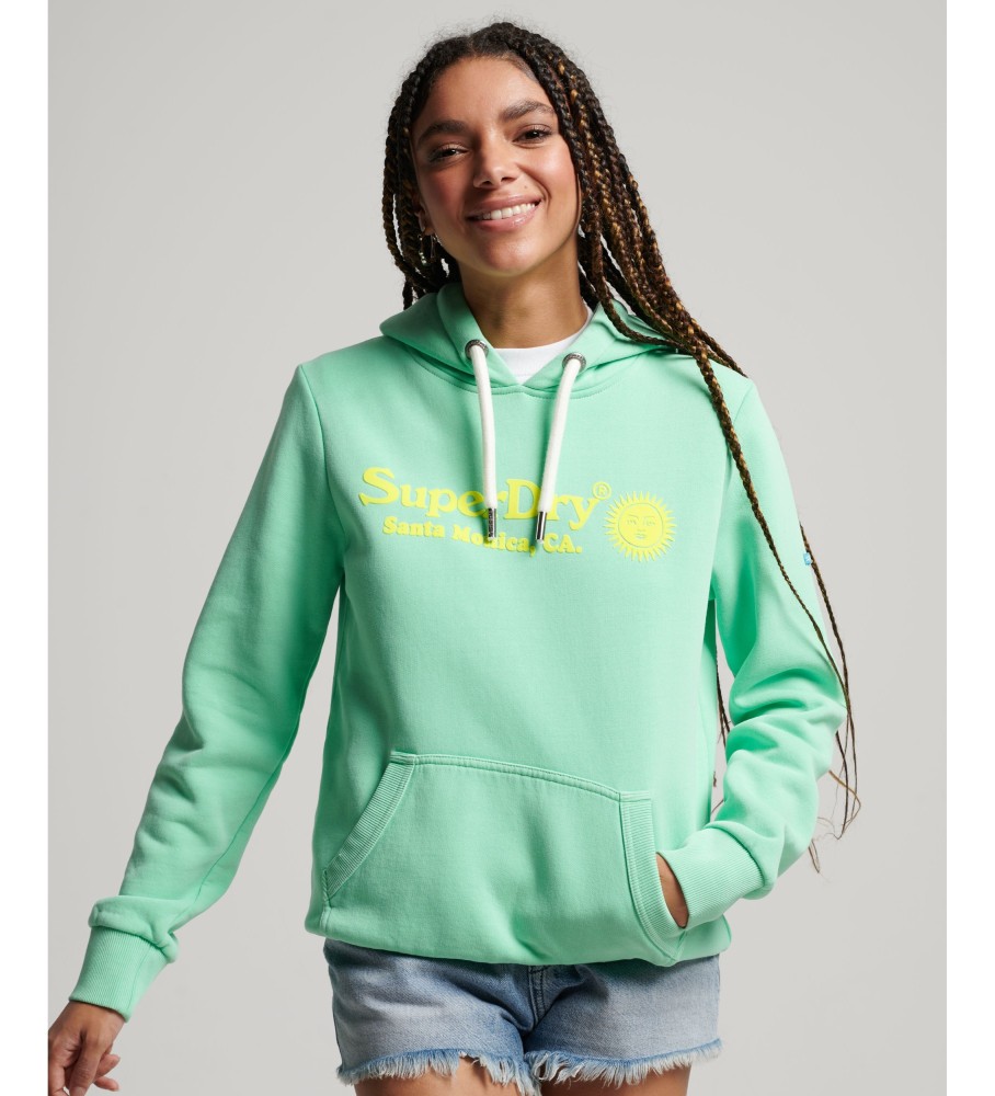 Moletom com capuz Superdry Vintage Logo Venue na cor verde