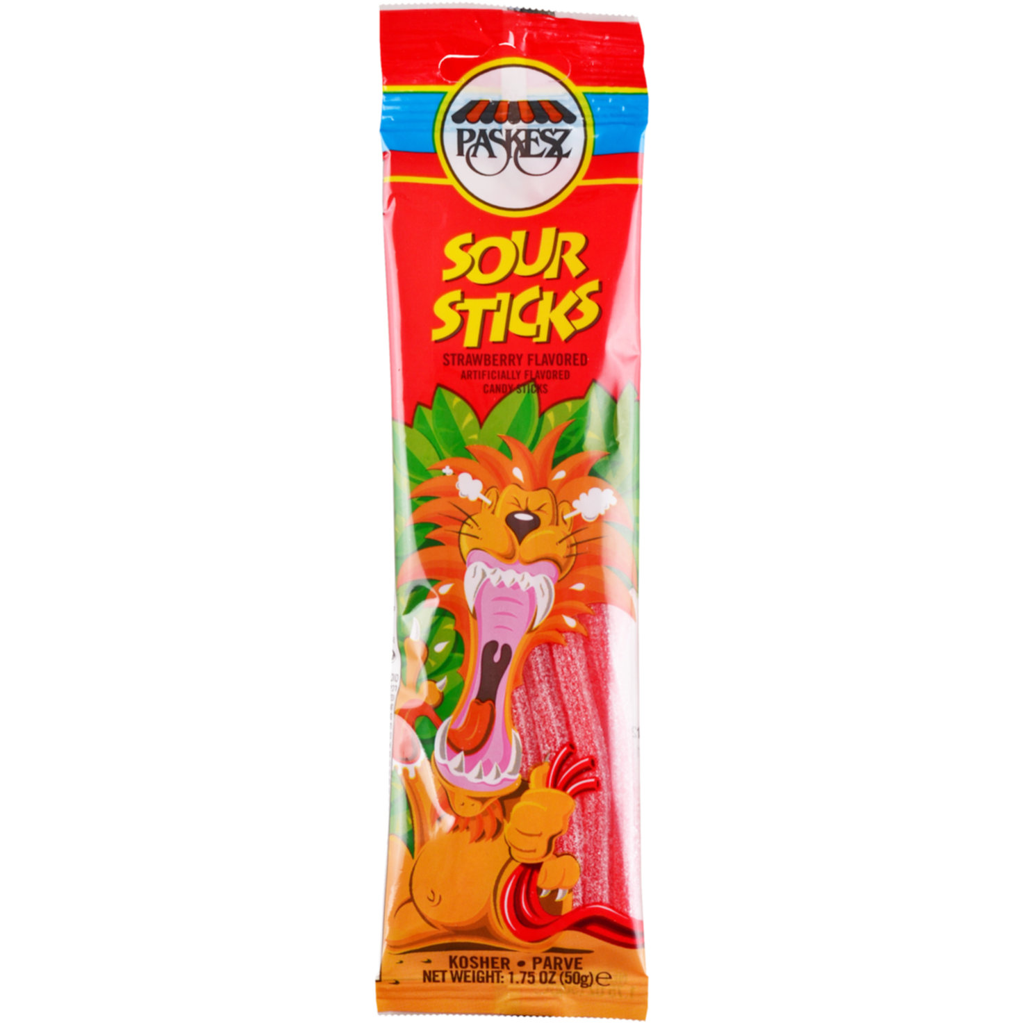 Paskesz Gummibonbons Saure Stäbchen Erdbeer Koscher