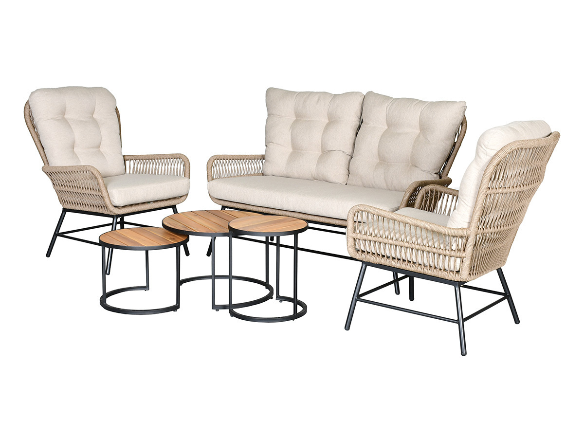 Outdoor Feelings Dalmas stoel-bank loungeset - Sahara dust rope