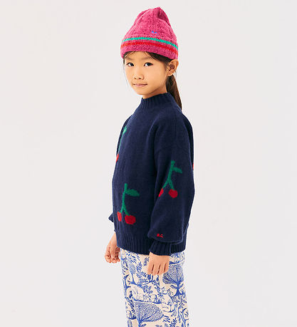 Bobo Choses Bluse - Strick - Cherry überall - Navy Blue