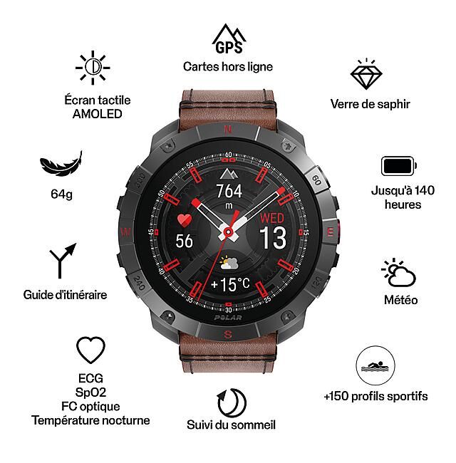 POLAR - MONTRE GPS GRIT X2 PRO TITANE