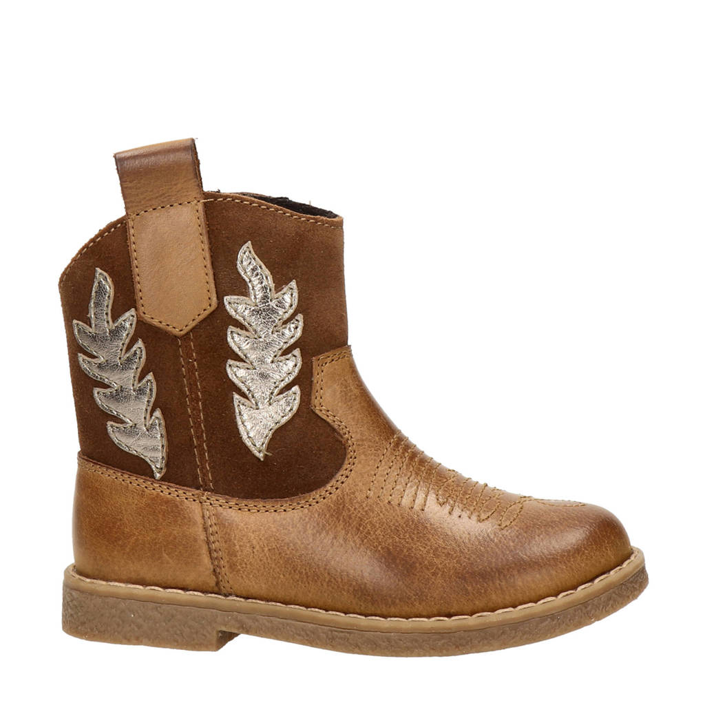 Nelson Kids leren enkellaarzen cognac