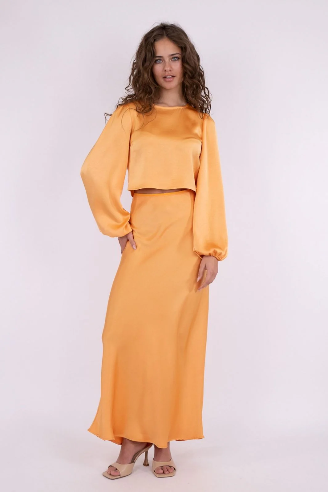 Neo Noir Aura Heavy Sateen Blouse orange