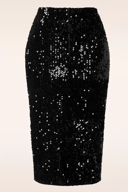 Vintage Chic for Topvintage Carrie Sequins pencil rok in zwart