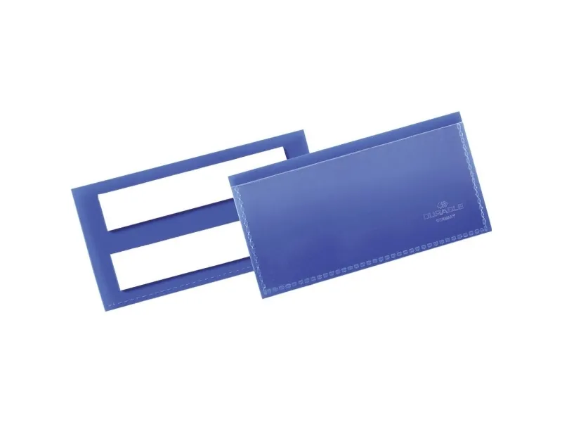 Lagerlomme/etiketholder Durable 100x38 mm selvklæbende blå - (50 stk.)