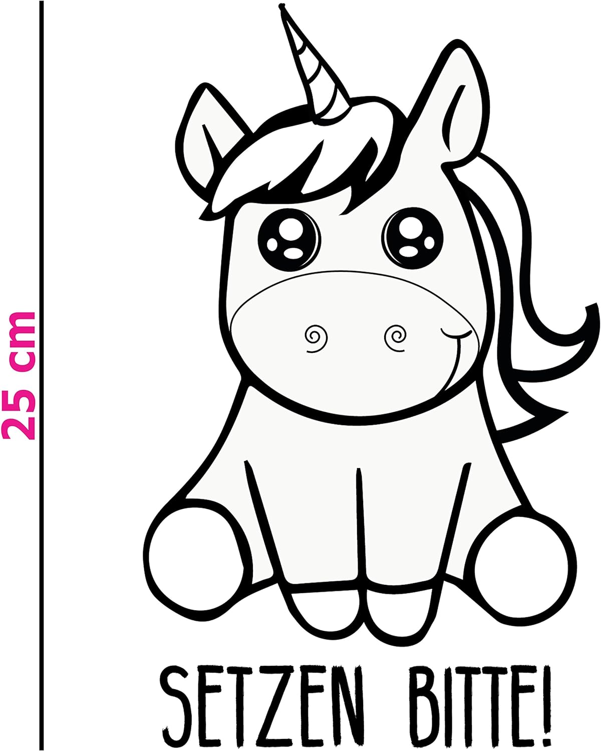 EinhornLiebe - WC-Deckel Aufkleber - SETZEN BITTE (25x8cm) Toilettendeckelaufkleber Deko