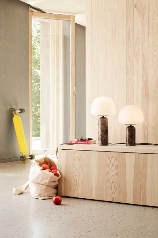 Northern Kin tafellamp LED H33 wit / Dark Emperador marmer